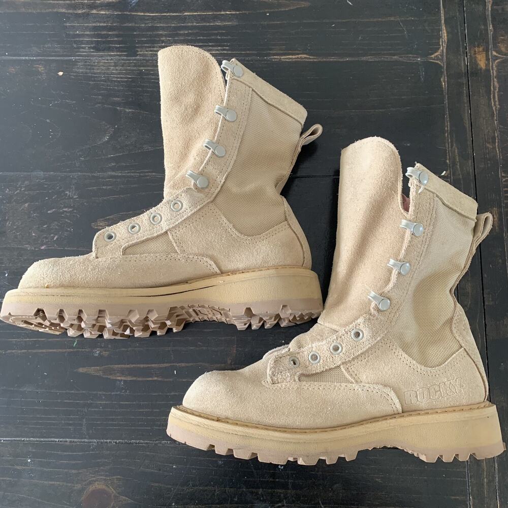 Rocky Gore-Tex Combat Boots SP0100-05-C-0371 Tan Leather 790 G, Size 2.5